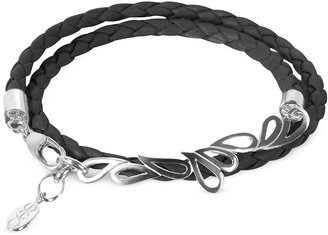 Sho London Mari Friendship - Sterling Silver & Leather Double Bracelet