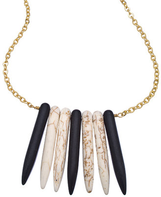 Jessica Elliot Gold with Black and Ivory Spikes Necklace