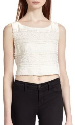 Alice + Olivia Sleeveless Cropped Lace Top