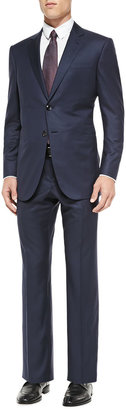 Giorgio Armani Wall St. Mini-Herringbone Suit, Bright Blue