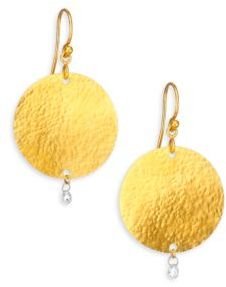 Gurhan Lush Diamond & 24K Yellow Gold Dangling Flake Drop Earrings