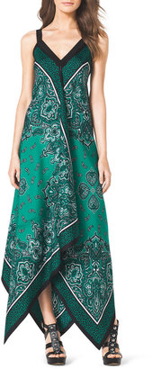 MICHAEL Michael Kors Scarf-Print Silk Dress