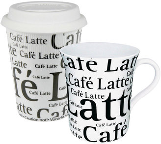 Konitz Caf Latte Collage 2-pc. Stay/Go Mug Set