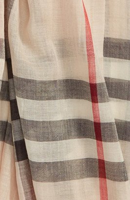 Burberry Giant Check Print Wool & Silk Scarf