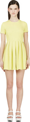 Opening Ceremony Chartreuse Ribbed A-Line Dress