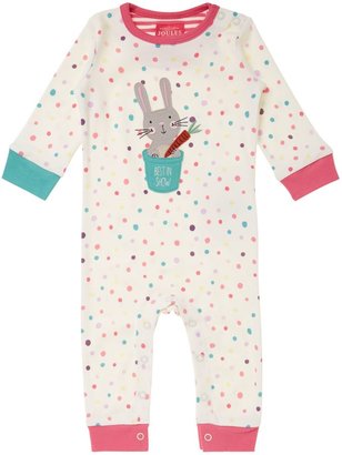 Joules Baby girls bunny applique print all in one