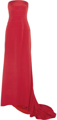 Valentino Bow-embellished silk crepe de chine gown
