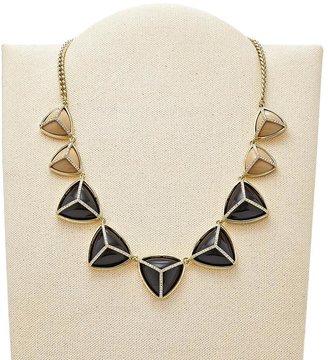 Fossil Black, Cream and Gold-Tone Statement Necklace
