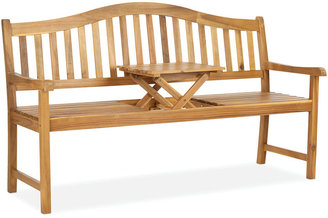 Barton Outdoor Bench with Inset Table, Direct Ship