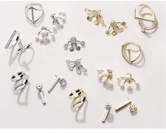 Ariella Collection Crystal & Bar Drop Back Earrings