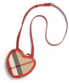 Burberry Girl's Check Heart-Shaped Crossbody Bag