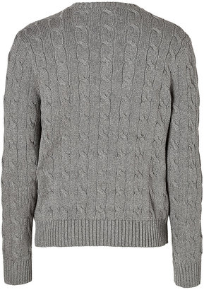 Polo Ralph Lauren Cable Cotton Pullover in Heather Grey
