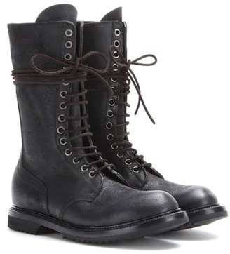 Rick Owens Army Laced Leather Boots