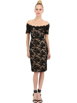 Reem Acra - Embroidered Lace And Silk Crepe Dress