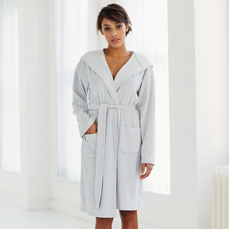 The White Company Short lightweight velour robe - grey