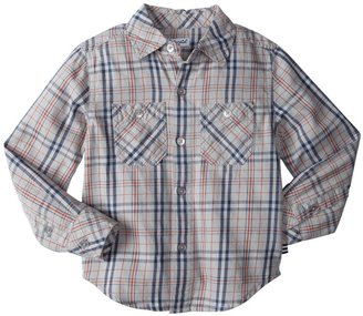 Splendid Flannel Plaid Shirt (Toddler/Kid)-Light Grey-2T