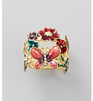 GUESS Goldtone Flower Ring