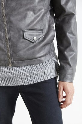 Urban Outfitters Your Neighbors Washed Faux Leather Moto Jacket