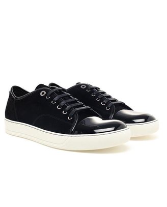 Lanvin Suede and Patent Leather Trainers