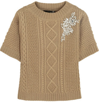 Love Moschino Crystal-embellished wool-blend sweater