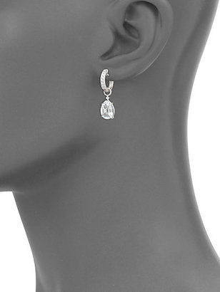 Jude Frances Classic White Topaz, Diamond & 18K White Gold Wrapped Pear Earring Charms