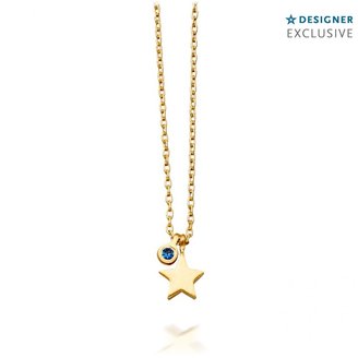 Star Necklace with Sapphire Charm