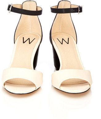 Wallis Black And Cream Ankle Cuff Sandal