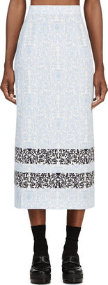 Mother of Pearl Blue Crepe De Chine Porcelain Kapka Skirt