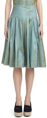 Brooks Brothers Silk Full-Pleat Skirt