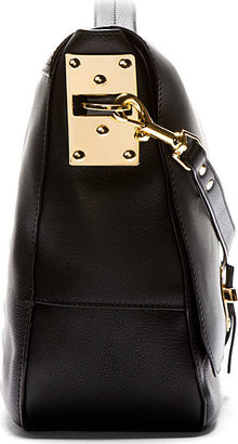 Sophie Hulme Black Leather Messenger Bag
