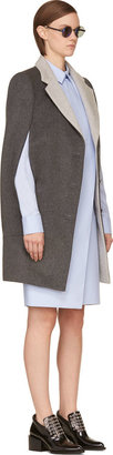 Richard Nicoll Grey Contrast Collar Revere Cape Coat
