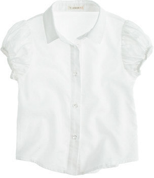 J.Crew Girls' puff-sleeve tissue oxford cloth shirt