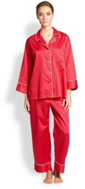Natori Notched Collar Cotton Pajama Set