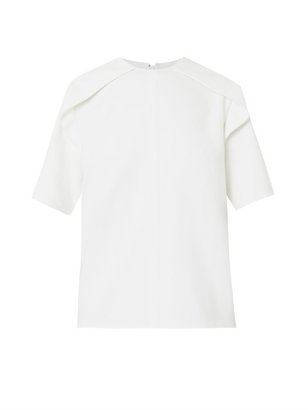 Balenciaga Caped-shoulder crepe blouse