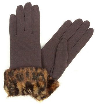 Ruby and Ed Coyote Fur Cuff Knit Glove - Black Panther