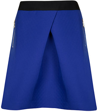 Ted Baker Zip Pocket Skater Skirt, Bright Blue