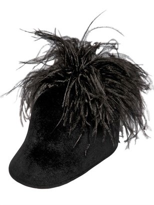 Lanvin Lapin Fur Felt Hat With Ostrich Feathers