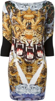 Philipp Plein baroque jaguar print sheath dress
