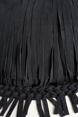 JJ Winters Suede Fringe Bag in Black