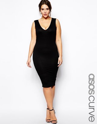 ASOS Curve Exclusive Bodycon Dress With V-Neck