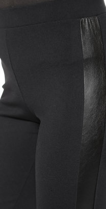 David Lerner Tuxedo Leggings with Faux Leather