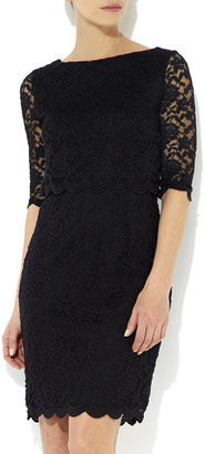 Wallis Petite Black Lace Overlay Dress