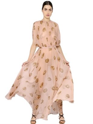 Valentino Shell Printed Silk Chiffon Dress