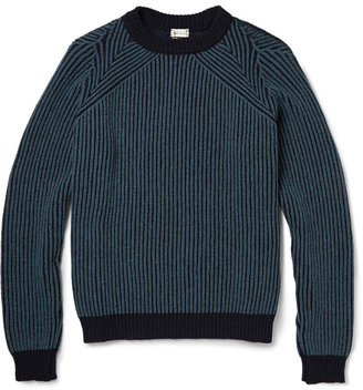 Paul Smith Ribbed Cashmere and Wool-Blend Sweater