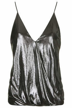 Topshop Womens Drape Front Cami - Silver