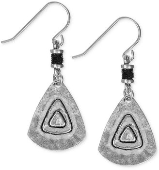 The Sak Silver-Tone Etched Triangle Drop Earrings