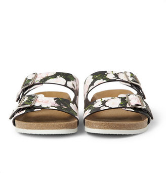 Givenchy Swiss Sandals in Roses-Print Leather