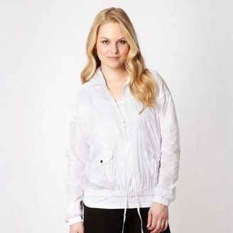 Elle Sport White cropped lightweight bomber jacket