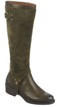 Franco Sarto Bevel Wide Calf Leather & Suede Boots