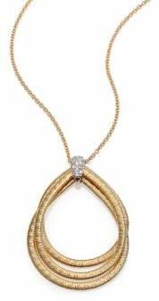 Marco Bicego Cairo Diamond & 18K Yellow Gold Triple Teardrop Necklace